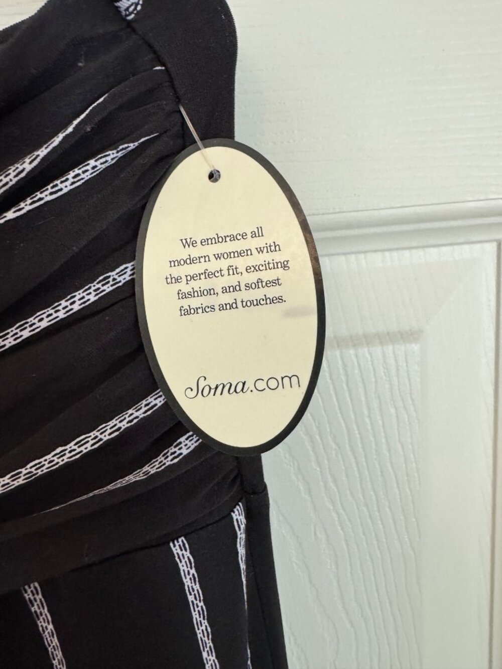 Soma Faye Maxi Dress Black White Convertible Halter Soft Jersey Medium NEW - Picture 7 of 11